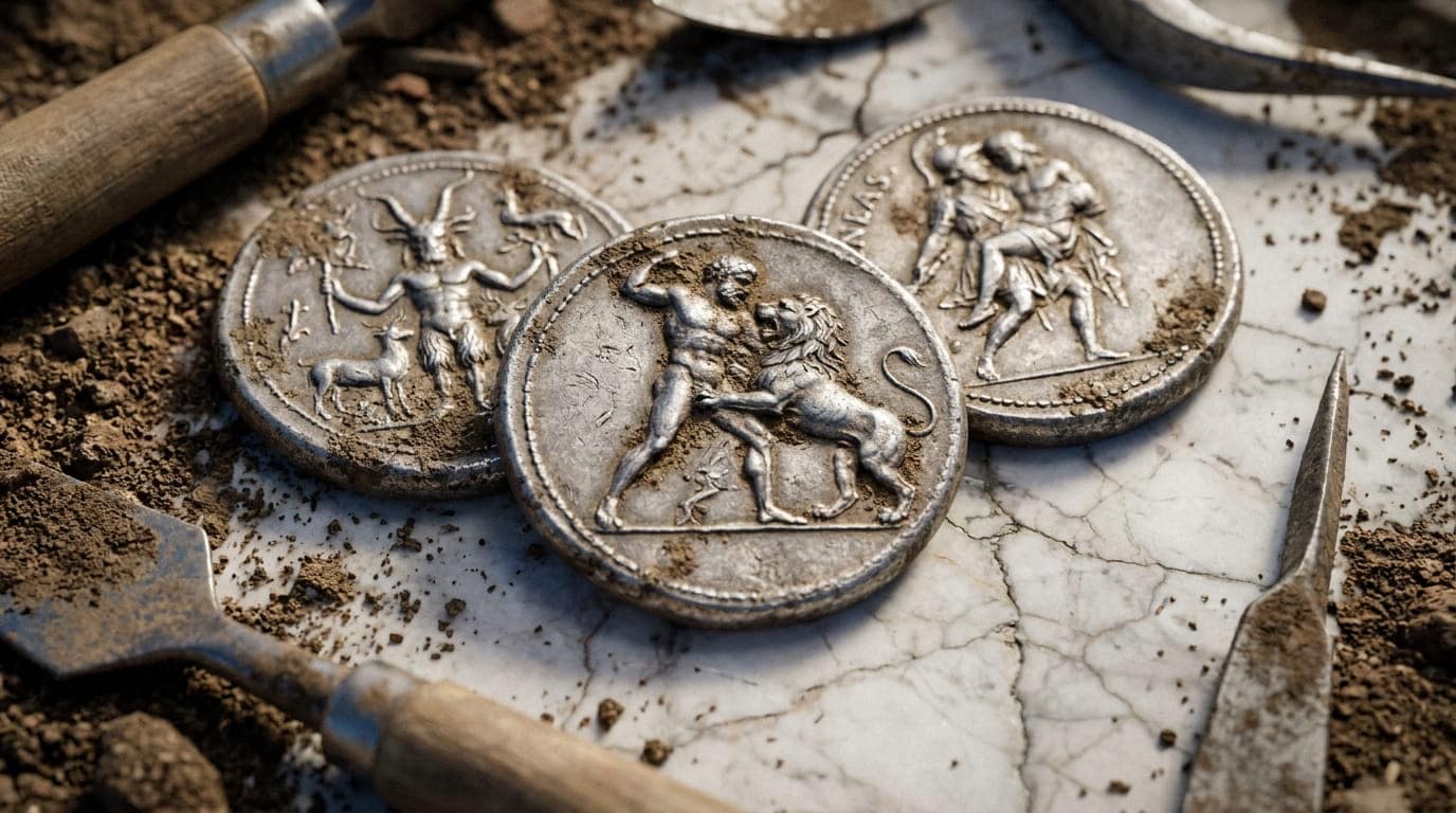 10 mythologische Szenen auf antiken Münzen